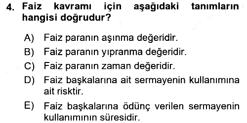 Gayrimenkul Ekonomisi 2017-2018 Dönem Sonu Sınavı - 4. soru