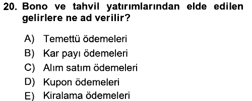 Gayrimenkul Ekonomisi 2017-2018 Dönem Sonu Sınavı - 20. soru