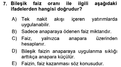 Gayrimenkul Ekonomisi 2023-2024 Dönem Sonu Sınavı - 7. soru