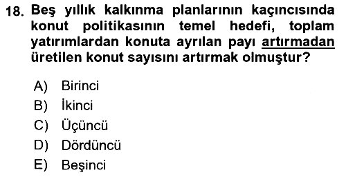 Gayrimenkul Ekonomisi 2023-2024 Dönem Sonu Sınavı - 18. soru