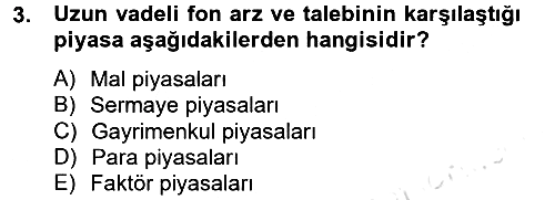 Gayrimenkul Ekonomisi 2014-2015 Tek Ders Sınavı - 3. soru