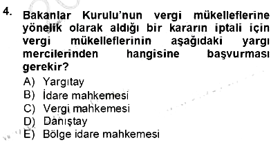 Gayrimenkullerde Vergilendirme 2012-2013 Ara Sınav - 4. soru