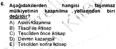 Gayrimenkullerde Vergilendirme 2012-2013 Ara Sınav - 6. soru
