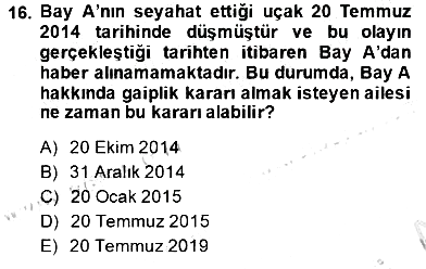 Gayrimenkullerde Vergilendirme 2014-2015 Ara Sınav - 16. soru