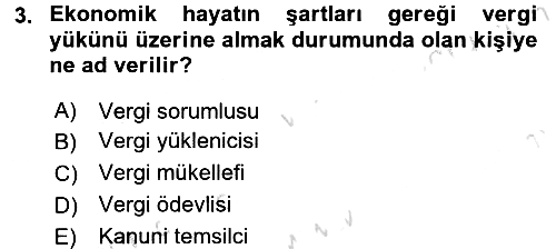 Gayrimenkullerde Vergilendirme 2016-2017 Ara Sınav - 3. soru