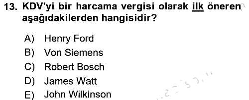 Gayrimenkullerde Vergilendirme 2017-2018 Ara Sınav - 13. soru