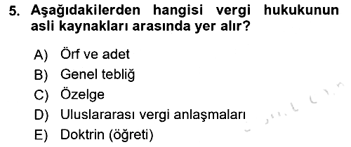Gayrimenkullerde Vergilendirme 2023-2024 Ara Sınav - 5. soru