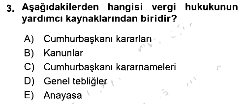 Gayrimenkullerde Vergilendirme 2024-2025 Ara Sınav - 3. soru