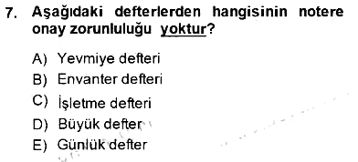 Gayrimenkullerde Vergilendirme 2014-2015 Dönem Sonu Sınavı - 7. soru