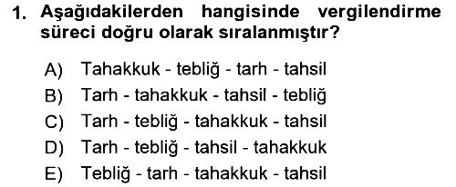 Gayrimenkullerde Vergilendirme 2017-2018 Dönem Sonu Sınavı - 1. soru