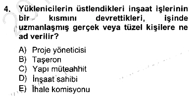 İnşaat ve Gayrimenkul Muhasebesi 2012-2013 Ara Sınav - 4. soru