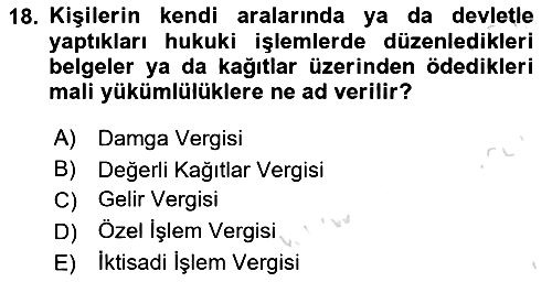 İnşaat ve Gayrimenkul Muhasebesi 2021-2022 Ara Sınav - 18. soru
