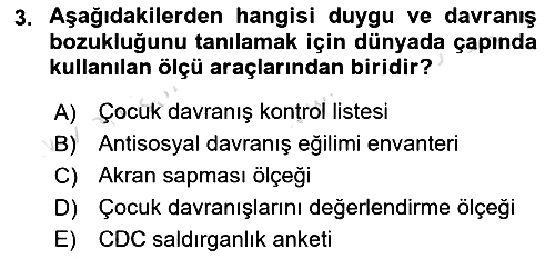 Bakıma Gereksinimi Olan Engelli Bireyler 2 2023-2024 Yaz Okulu Sınavı - 3. soru