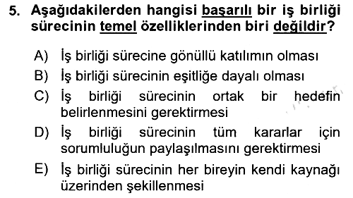 Gelişimsel Yetersizliklerin Bakım ve Rehabilitasyonu 2025-2026 Dönem Sonu Sınavı - 5. soru