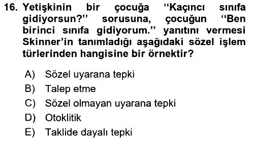 İletişim ve Alternatif İletişim Sistemleri 2021-2022 Yaz Okulu Sınavı - 16. soru