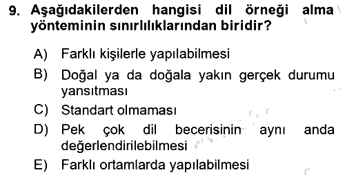 İletişim ve Alternatif İletişim Sistemleri 2022-2023 Yaz Okulu Sınavı - 9. soru