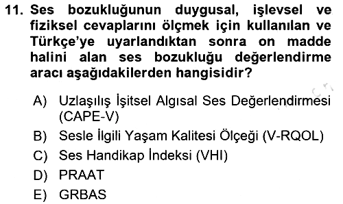 İletişim ve Alternatif İletişim Sistemleri 2023-2024 Yaz Okulu Sınavı - 11. soru