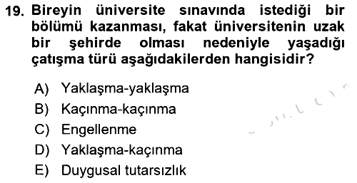 İnsan ve Davranış 2023-2024 Dönem Sonu Sınavı - 19. soru
