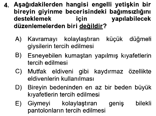 Temel Bakım ve Rehabilitasyon 1 2018-2019 Ara Sınav - 4. soru