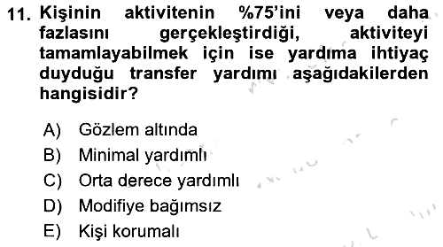 Temel Bakım ve Rehabilitasyon 1 2025-2026 Ara Sınav - 11. soru