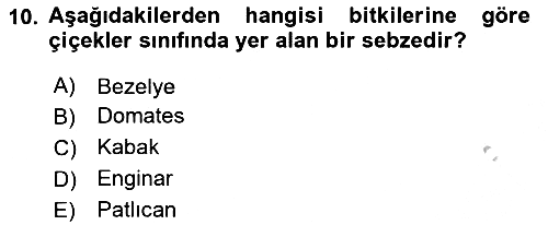 Temel Beslenme İlkeleri 2018-2019 Yaz Okulu Sınavı - 10. soru