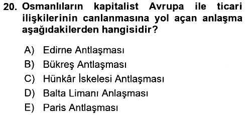 Aile Ekonomisi 2016-2017 3 Ders Sınavı - 20. soru
