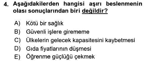 Aile Ekonomisi 2017-2018 3 Ders Sınavı - 4. soru