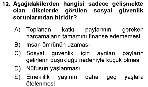 Aile Ekonomisi 2017-2018 3 Ders Sınavı - 12. soru