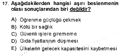 Aile Ekonomisi 2013-2014 Ara Sınav - 17. soru