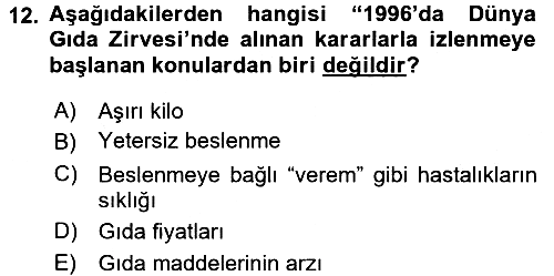 Aile Ekonomisi 2016-2017 Ara Sınav - 12. soru