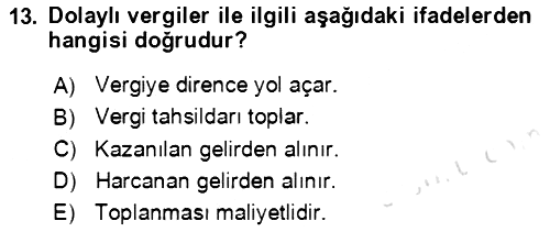 Aile Ekonomisi 2021-2022 Ara Sınav - 13. soru