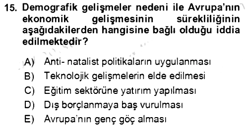 Aile Ekonomisi 2022-2023 Ara Sınav - 15. soru