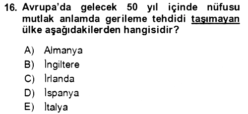 Aile Ekonomisi 2022-2023 Ara Sınav - 16. soru