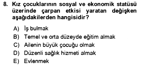 Aile Ekonomisi 2024-2025 Ara Sınav - 8. soru