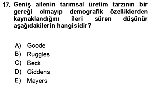 Aile Ekonomisi 2024-2025 Ara Sınav - 17. soru