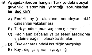 Aile Ekonomisi 2013-2014 Dönem Sonu Sınavı - 16. soru