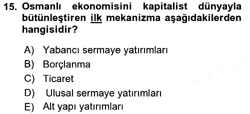 Aile Ekonomisi 2017-2018 Dönem Sonu Sınavı - 15. soru