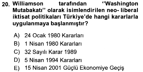 Aile Ekonomisi 2017-2018 Dönem Sonu Sınavı - 20. soru