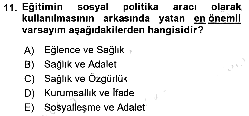 Aile Ekonomisi 2021-2022 Dönem Sonu Sınavı - 11. soru