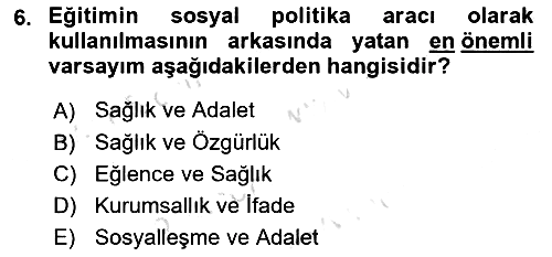 Aile Ekonomisi 2023-2024 Dönem Sonu Sınavı - 6. soru