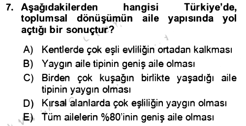 Aile Ekonomisi 2024-2025 Dönem Sonu Sınavı - 7. soru