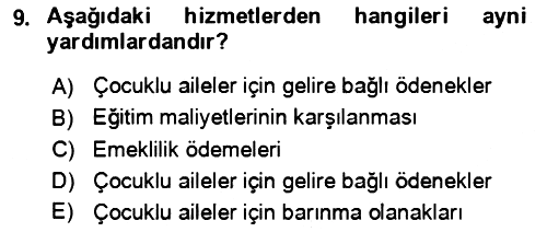 Aile Ekonomisi 2024-2025 Dönem Sonu Sınavı - 9. soru