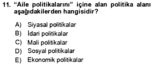 Aile Ekonomisi 2024-2025 Dönem Sonu Sınavı - 11. soru