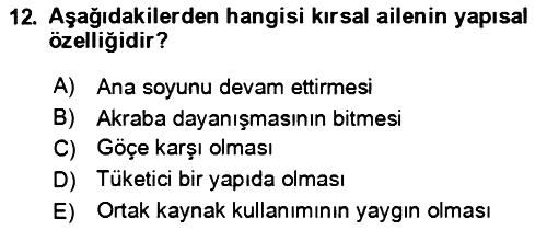 Aile Ekonomisi 2024-2025 Dönem Sonu Sınavı - 12. soru