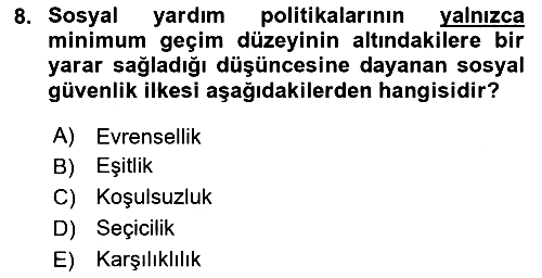 Aile Ekonomisi 2025-2026 Dönem Sonu Sınavı - 8. soru