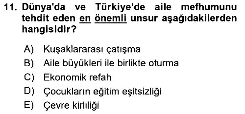 Aile Ekonomisi 2025-2026 Dönem Sonu Sınavı - 11. soru