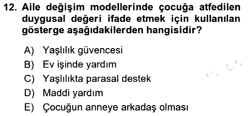 Aile Ekonomisi 2025-2026 Dönem Sonu Sınavı - 12. soru