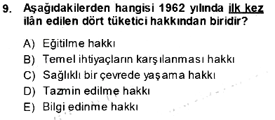 Aile Ekonomisi 2013-2014 Tek Ders Sınavı - 9. soru