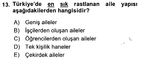 Aile Ekonomisi 2018-2019 Yaz Okulu Sınavı - 13. soru