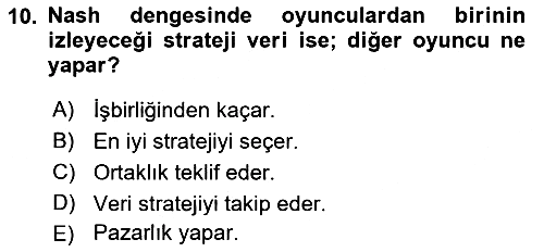 Aile Ekonomisi 2021-2022 Yaz Okulu Sınavı - 10. soru
